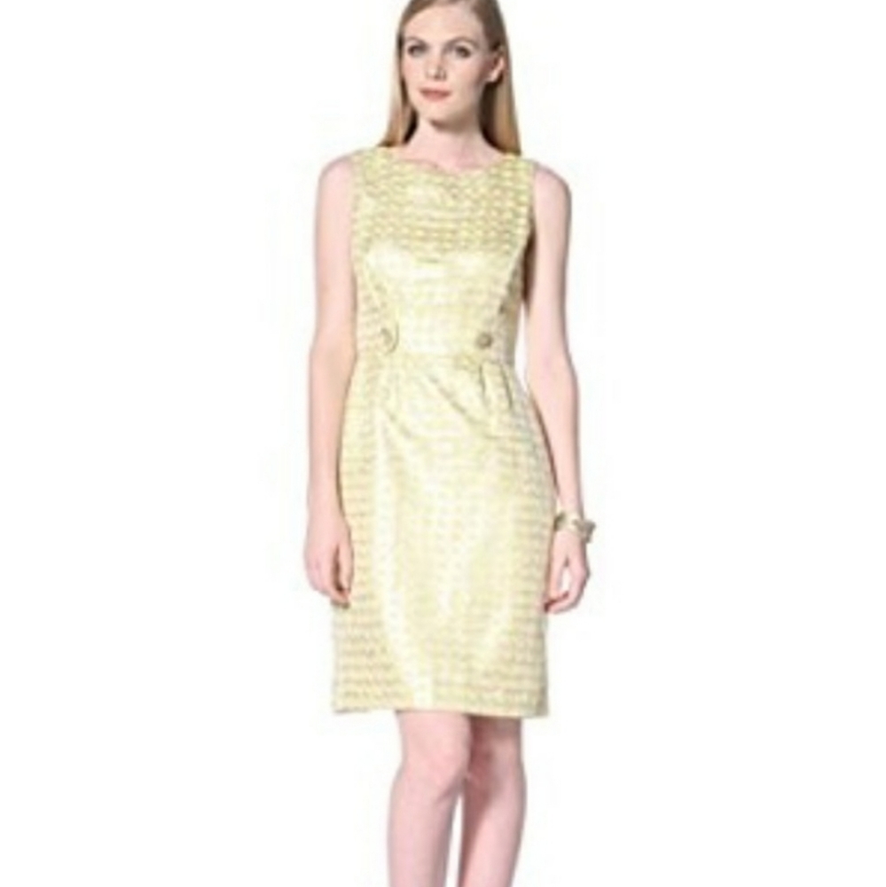 Tahari yellow & Gold shimmering Dress